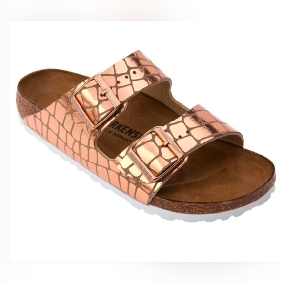 Birkenstock Shoes - BIRKENSTOCKS ARIZONA ROSE GOLD SANDALS. NWT